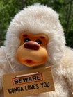 Vtg Russ Thumb Sucking Baby Gonga Plush 8  Cream Gorilla--beware Gonga Loves You