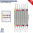 Set Of 7 Dental Gracey Curettes Perio Hollow Handle Surgical Hygiene Scalers New