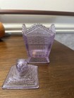 Summit Art Glass Chessie Cat On A Hamper Covered Dish - Alexandrite