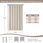 Natural Scalloped Linen Shower Curtain 84  Long  72w X 84l  Water-resistant Deco