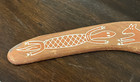 Vintage Primitive Wooden Boomerang Made In Australia W  Folkart Paintings  17b 
