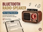 Vintage Bluetooth Am Fm Sw Radio Speaker Portable Retro Wireless Audio Usb-c