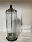 Vintage Barber Barbicide Disinfectant 11 5 h Clear Glass Lidded Jar Container