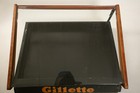 Gillette Razors Wooden Display Case  n5r jsf6  Lift Top Glass Shavers Shaving