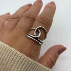 Big Silver Knot 925 Sterling Silver Band  statement Ring Handmade Ring All Size