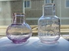 2 Vintage Antique Gulden   s Mustard Glass Jars  Very Unique One Has Pontil 