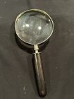 Antique Large Bausch   Lomb Vintage Magnifying Glass Rim Wooden Handle