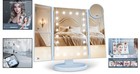 Makeup Mirror Vanity Lights  2x 3x 10x Magnification Touch Control Trifold Blue