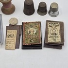 Antique Sewing Tools Spools Needles Hooks Thimbles Etc 