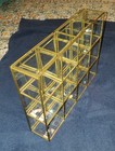 Vtg Brass Glass Mirror Curio Display Wall Mount  Or Table Top 16 Compartments