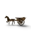 Vintage Brass Horse   Carriage Figurine Cart Equestrian Decor 7 