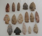 Native American Indian - Collection Of 16  Stone Arrow Heads 