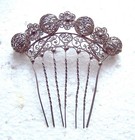 Victorian Filigree Metal Hair Comb  -  No Us Import Fees