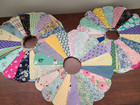 Lot 12 Dresden Plate Quilt Blocks Florals 13   Cotton Prints