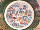 Sanders Mfg  Co  Indiana State Souvenir Plate Gold Embellished 1950 s Usa 9 1 4