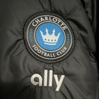 Adidas Ally Charlotte Fc Mls Black Puffer Jacket Full Zip Hooded M Size L    23
