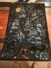 Vintage Treehouse Blacklight Poster 70s Western Graphics Eugene Oregon Rare