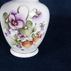 Vtg Hollohaza Germany Vase Floral Berries Hand Painted Porcelain 6 