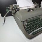 Vintage Olympia De Luxe Manual Typewriter Green Industrial Retro As Is