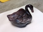 Vintage Imperial Swan Figure bowl open Candy Dish Purple Slag Swirl