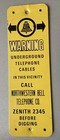 Vintage Northwestern Bell System Telephone Warning Underground Cable Metal Sign