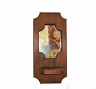 25 x 12  Vintage Dark Wood Carved Framed Bathroom  Hall  Wall Mirror With Shelf