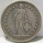 1941 Switzerland 2 Francs Coin  211 - Very Good Grade