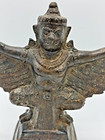 Late 19th Century Indian Hindu Garuda Gilt Bronze Figure Vtg Antique Winged