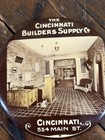 Vintage Cincinnati Builders Supply Celluloid Paperweight Pocket Mirror Sign Ohio