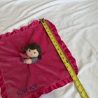Carters I Love You Doll Security Blanket Plush Baby Lovey Dark Pink Brunette