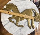 Mcm Vintage 2 Lb Solid Brass Unicorn Wall Hanging Decor 14   x10    