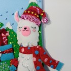  christmas Llama  Completed Felt Stocking  unlined From Bucilla Kit  Finished