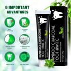 Fluoride Free Mint Toothpaste Natural Bamboo Activated Charcoal Teeth Whitening