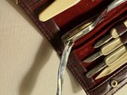 Vintage Manicure Set Of 7  Nail Clippers  Scissors  Picks   Files   Leather Case