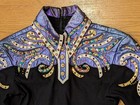 Women s Western Horse Show Shirt Leather Rhinestones - Xs s  Unbranded