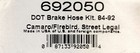 Russell 692050 Stainless Brake Hose Line Kit Camaro Firebird Trans Am 1984-92