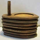 Vintage Wood Coasters Triangle Cork Wooden  Base Stand Set Of 6