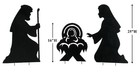3-pc Christmas Holy Family Silhouettes Large 24 h Black Metal Lawn Stakes   652