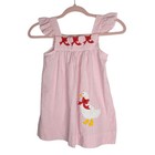 Vintage Carrousel Pink Seersucker Goose Bow Dress Bloomers Set Girls Size 6