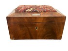 Antique 1830s Flame Mahogany Empire Classical Sewing Box Compartments