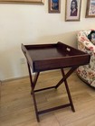 Antique Mahogany Butlers Tray With Stand