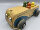 Antique Holgate Toys Wooden Pull Race Car W  Peg People