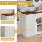 White Fluted Sideboard Buffet Cabinet 3 Drawers 4 Doors Shelves 63w