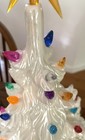 Vtg Atlantic Mold White Ceramic Christmas Tree 17  Multi Colored Lights   Star