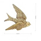 Vintage 3d Bird Wall Sculptures - Set Of 2 Antique Brass Swallows For Home Decor
