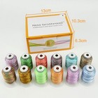 12 Colors Variegated Polyester Embroidery Machine Thread Kit 500m  550y 