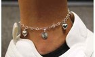 Italian 925 Solid Sterling Silver Puffed Heart Charm Anklet 10  For Women