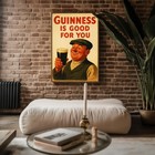 Vintage Guinness Poster Retro Irish Pub Wall Art Featuring Happy Man
