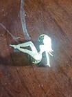 Mudflap Girl Lapel Pin 1 25 Inches Gold Right Facing Colored 