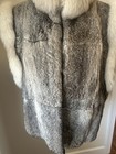 Gorgeous Vintage Rabbit   Fox Fur Vest Ivory  Brown  Black   Gray Size Large